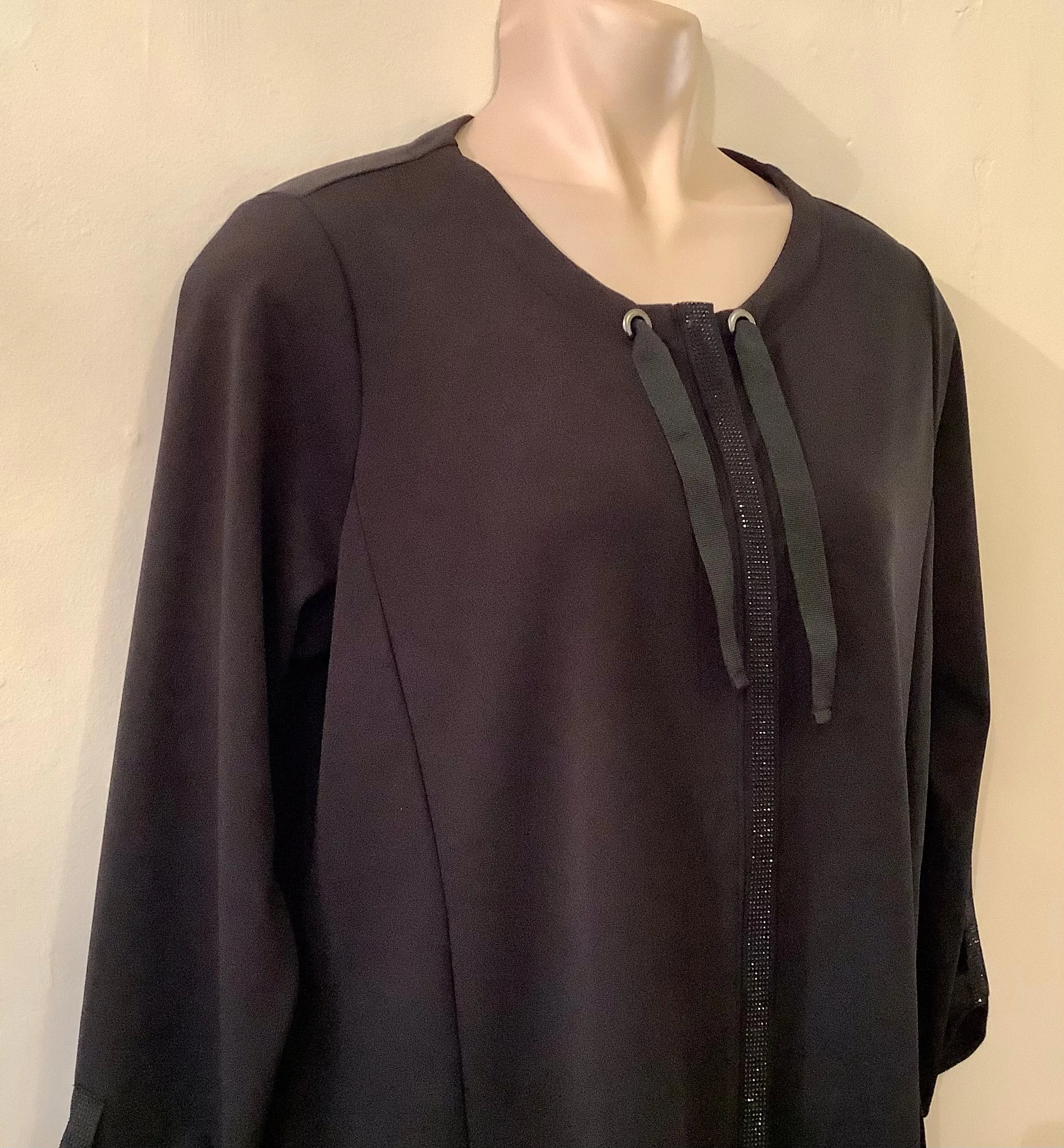 Black Crystal Detail Jacket - Doris Streich