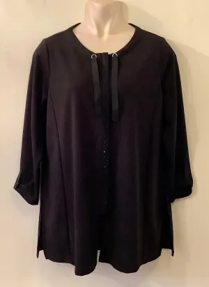 Black Crystal Detail Jacket - Doris Streich