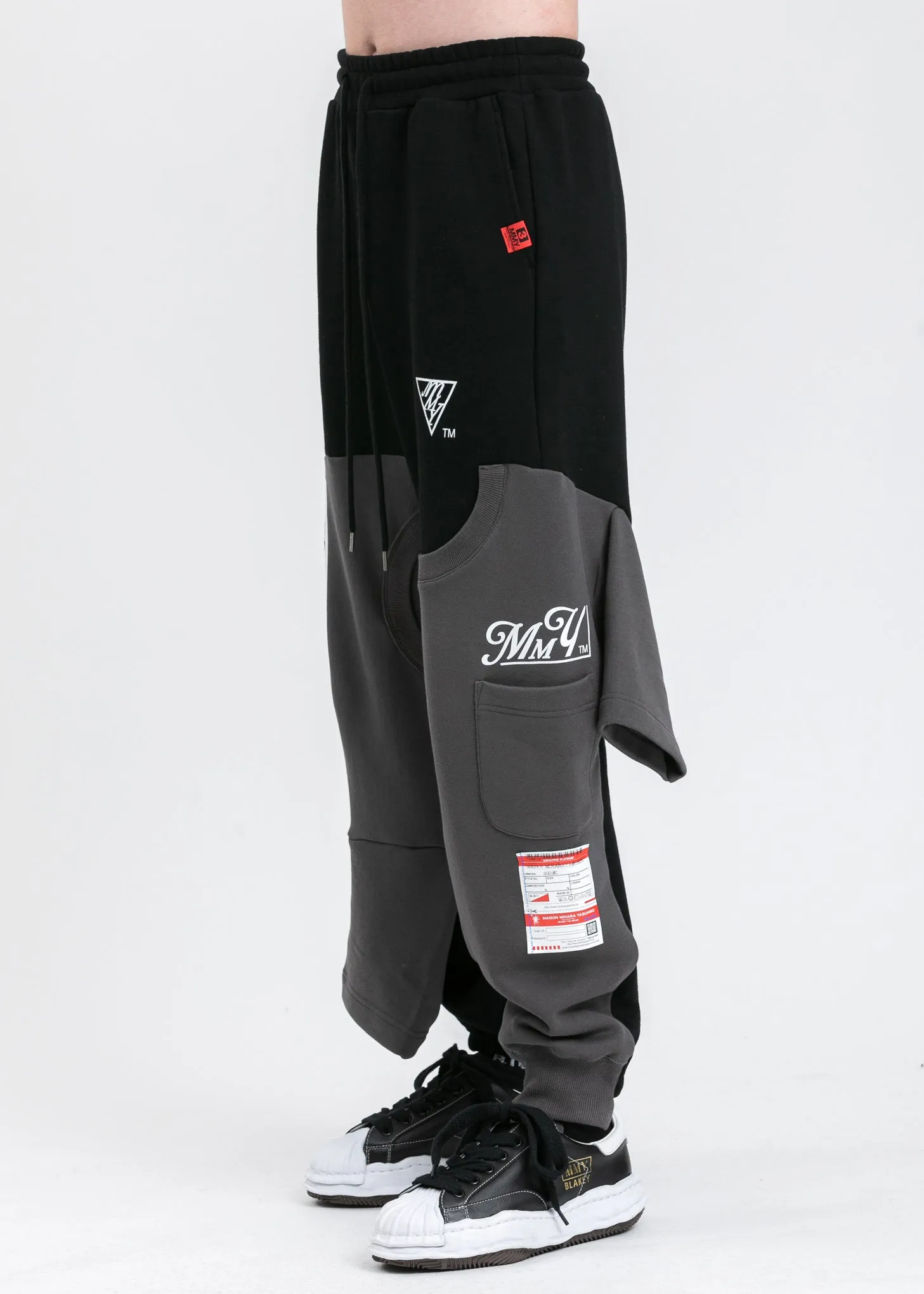 Black Inset T-Shirt Pants