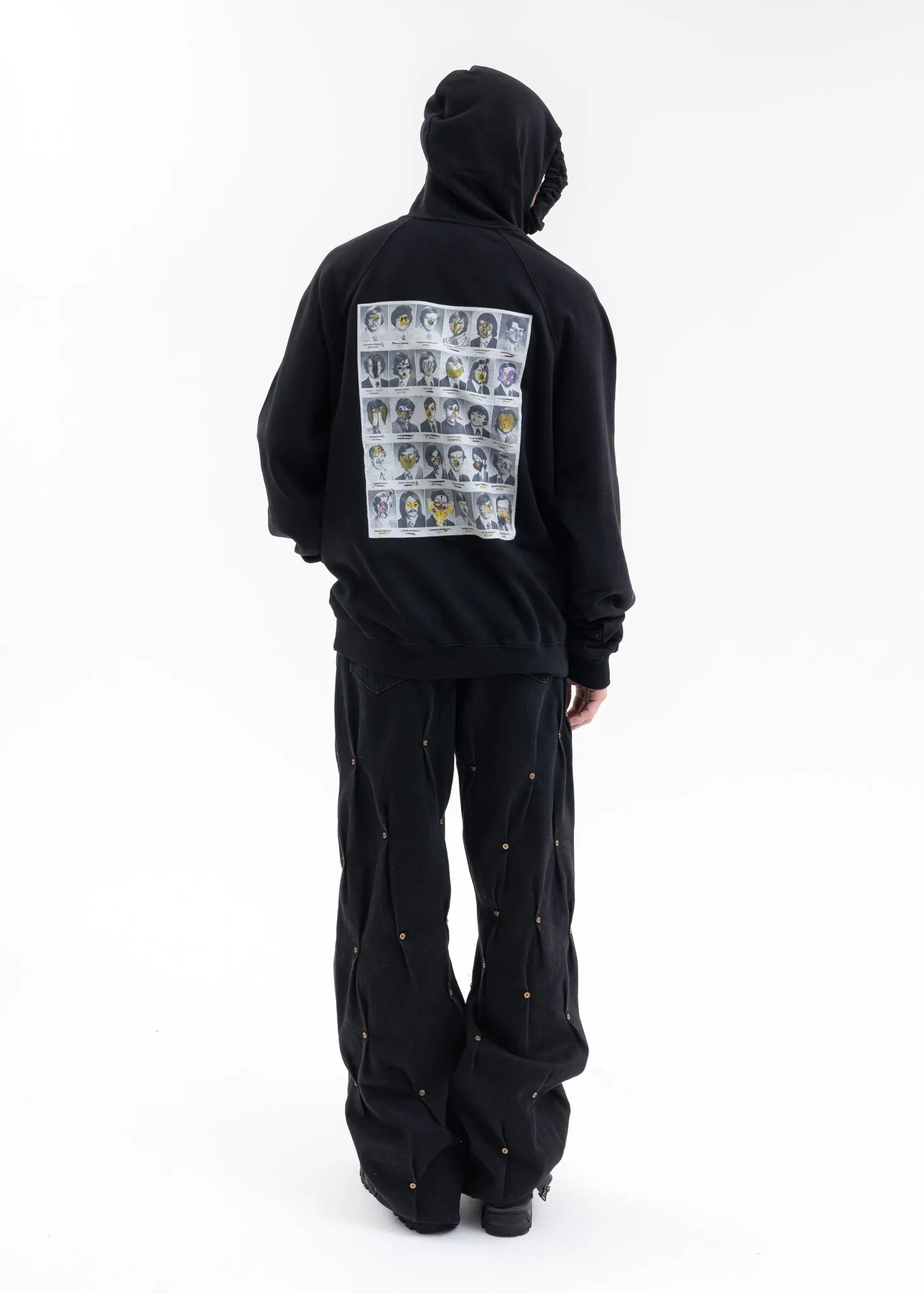 BLACK MULTI RIVET DENIM PANTS