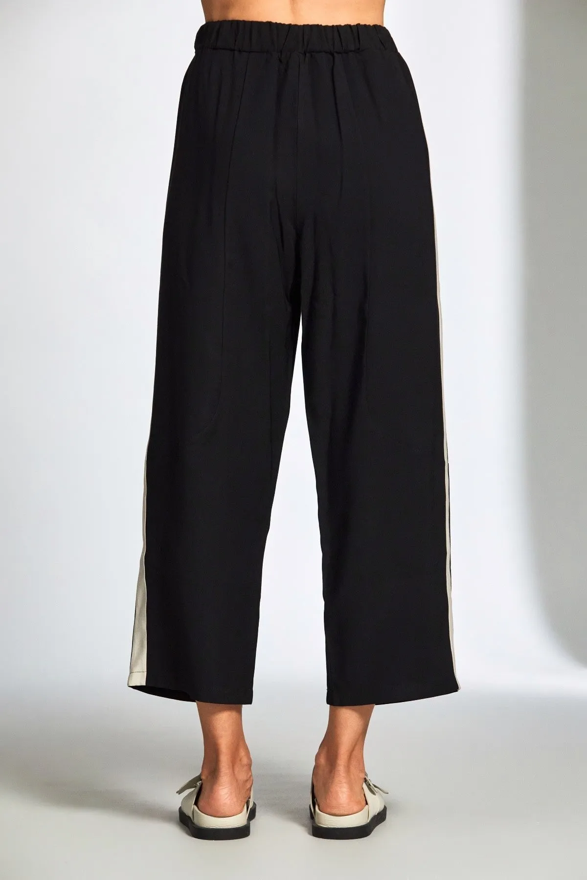 Black Side Stripe Slouch Trousers