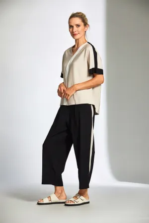 Black Side Stripe Slouch Trousers