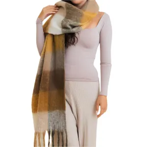Blanket Scarf - Patterned Mustard