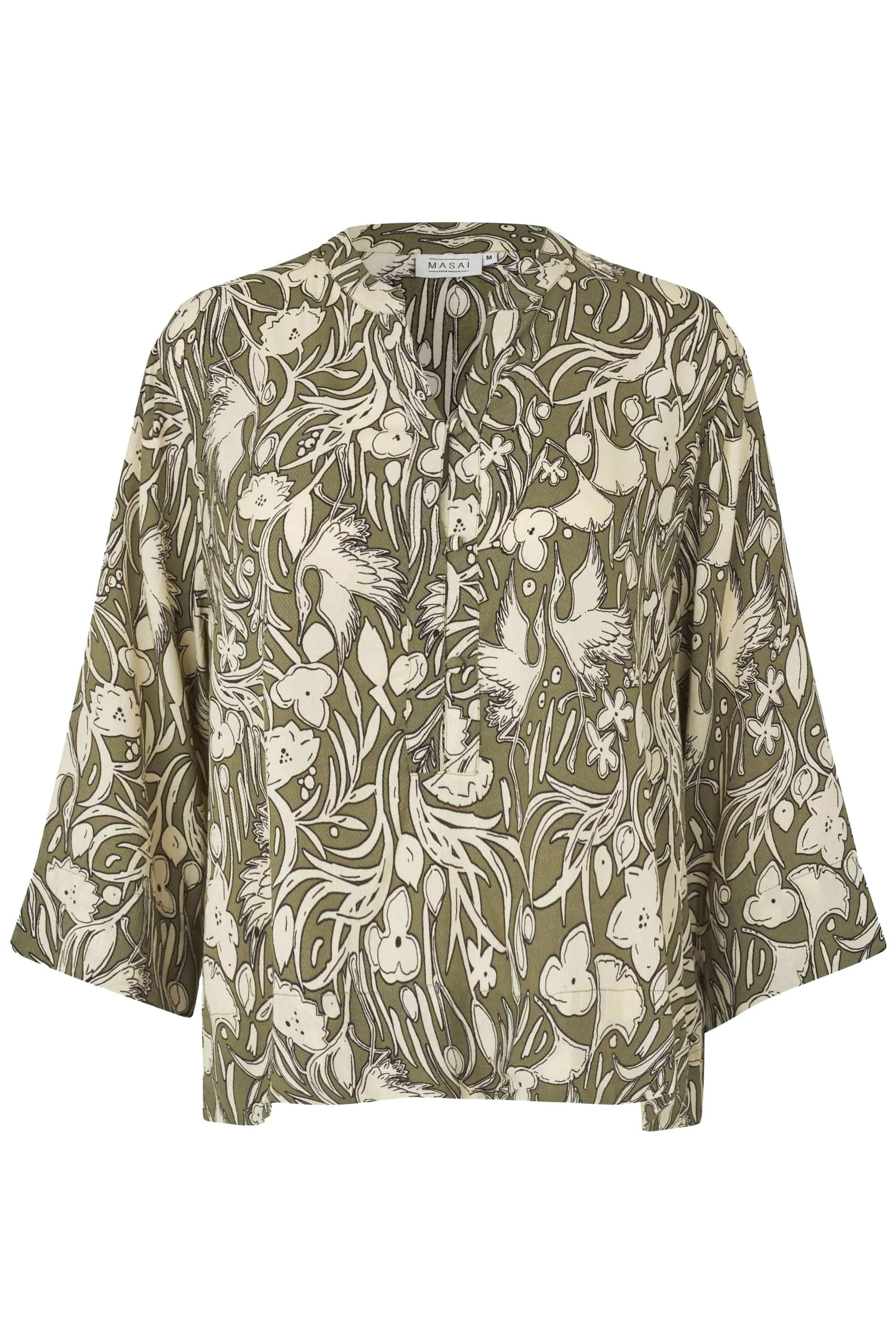 Boanna Printed Blouse - Dark Lichen Green
