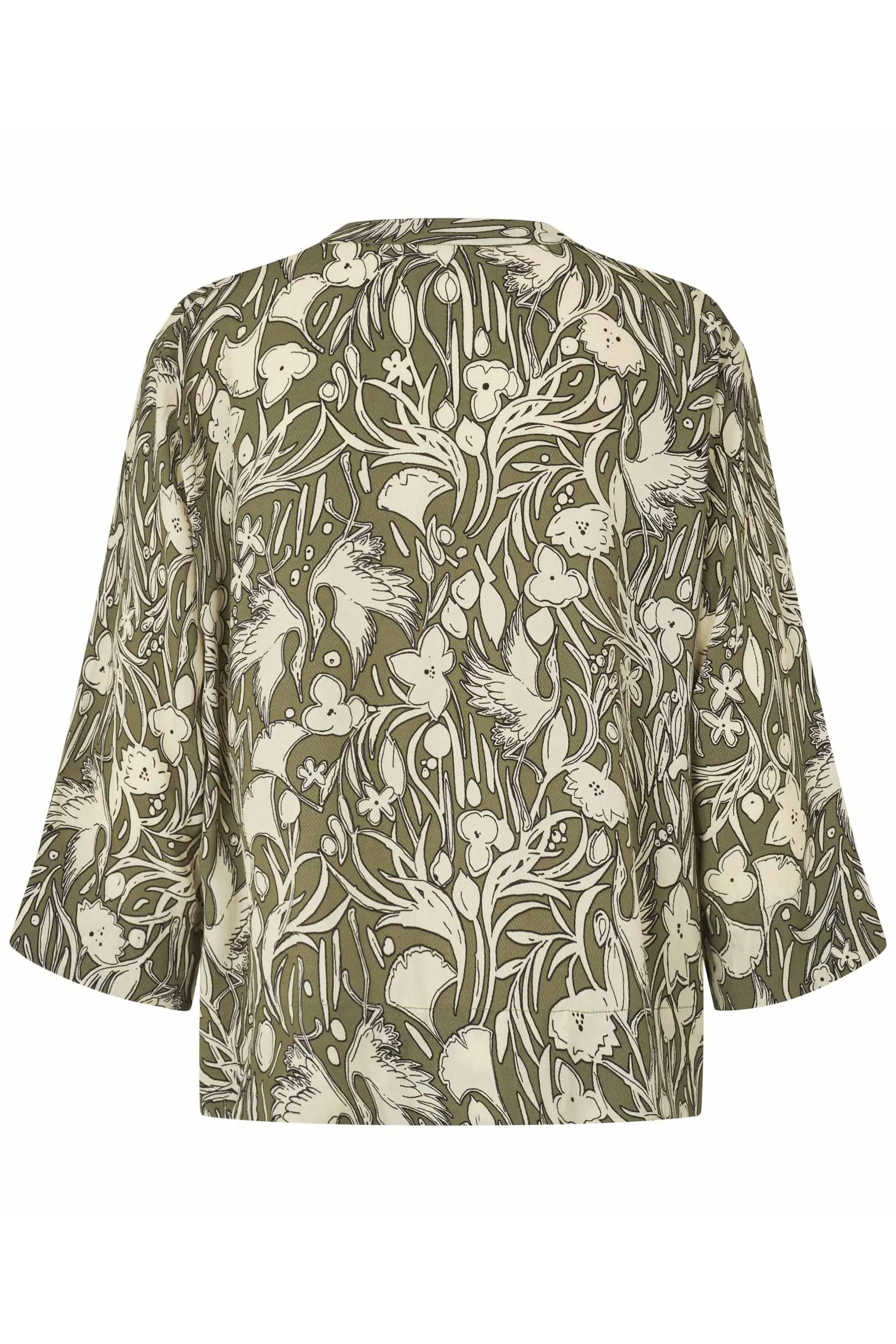 Boanna Printed Blouse - Dark Lichen Green