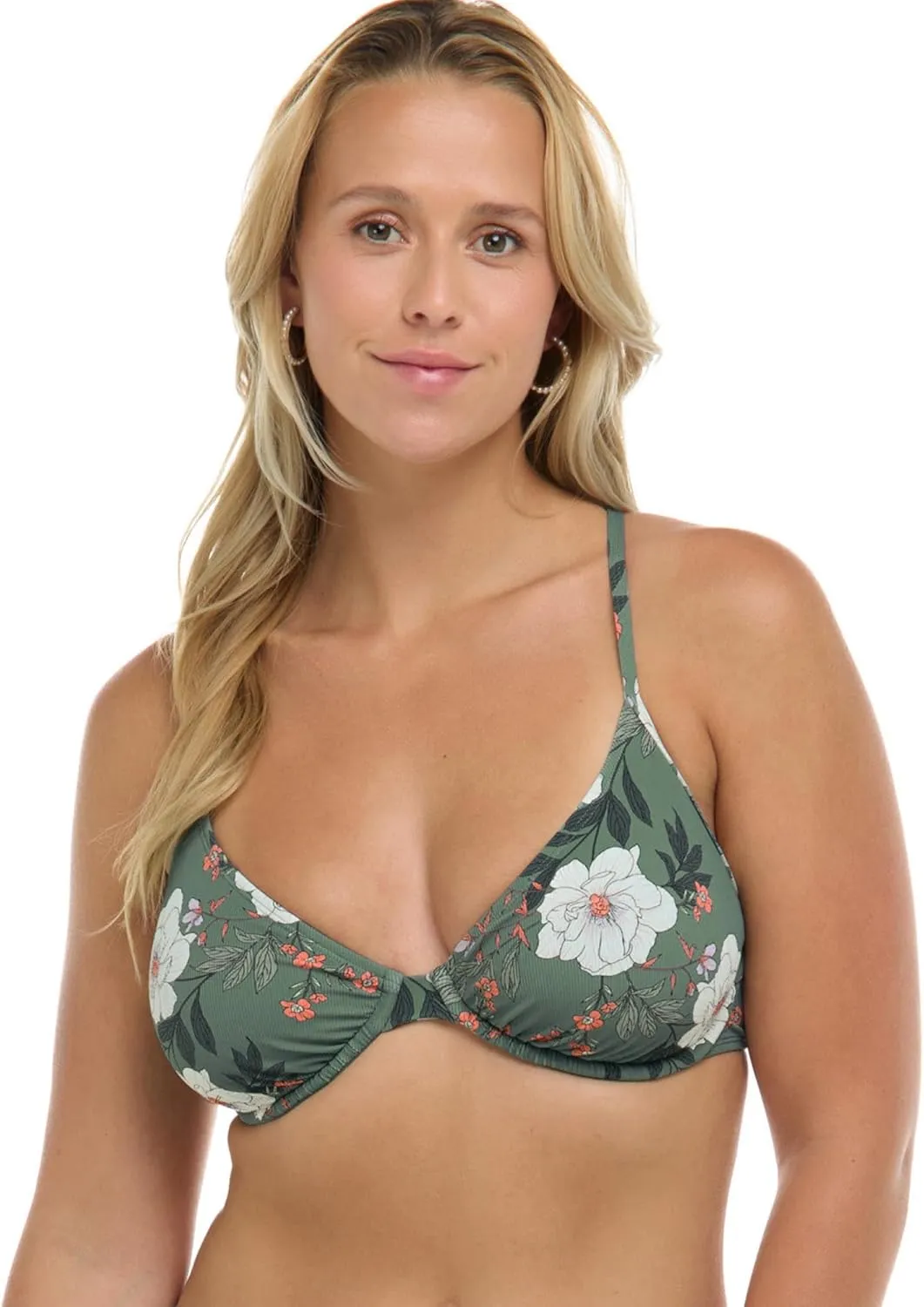 Body Glove Women's Solo Underwire D, Dd, E, F Cup Bikini Top Swimsuit with Adjustable 2-Way Back Detail