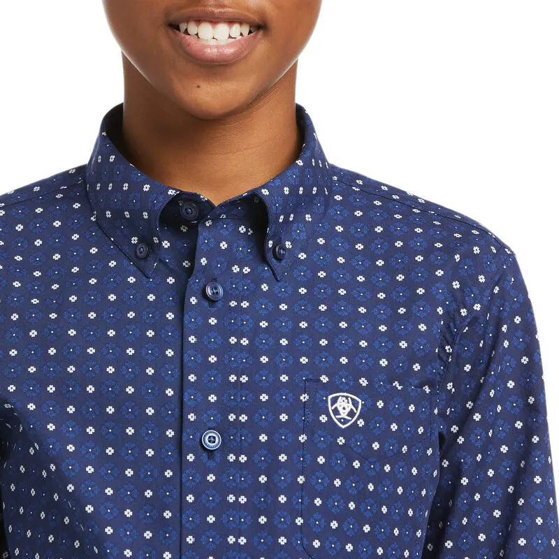 Boy's Classic Long Sleeve Button Up - Maritime Blue