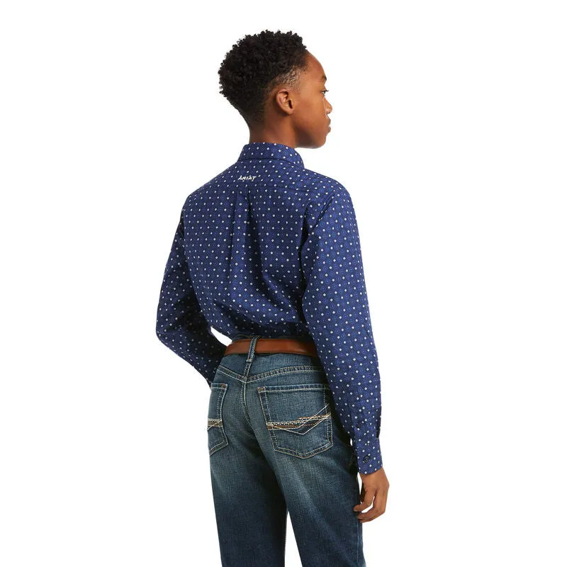 Boy's Classic Long Sleeve Button Up - Maritime Blue