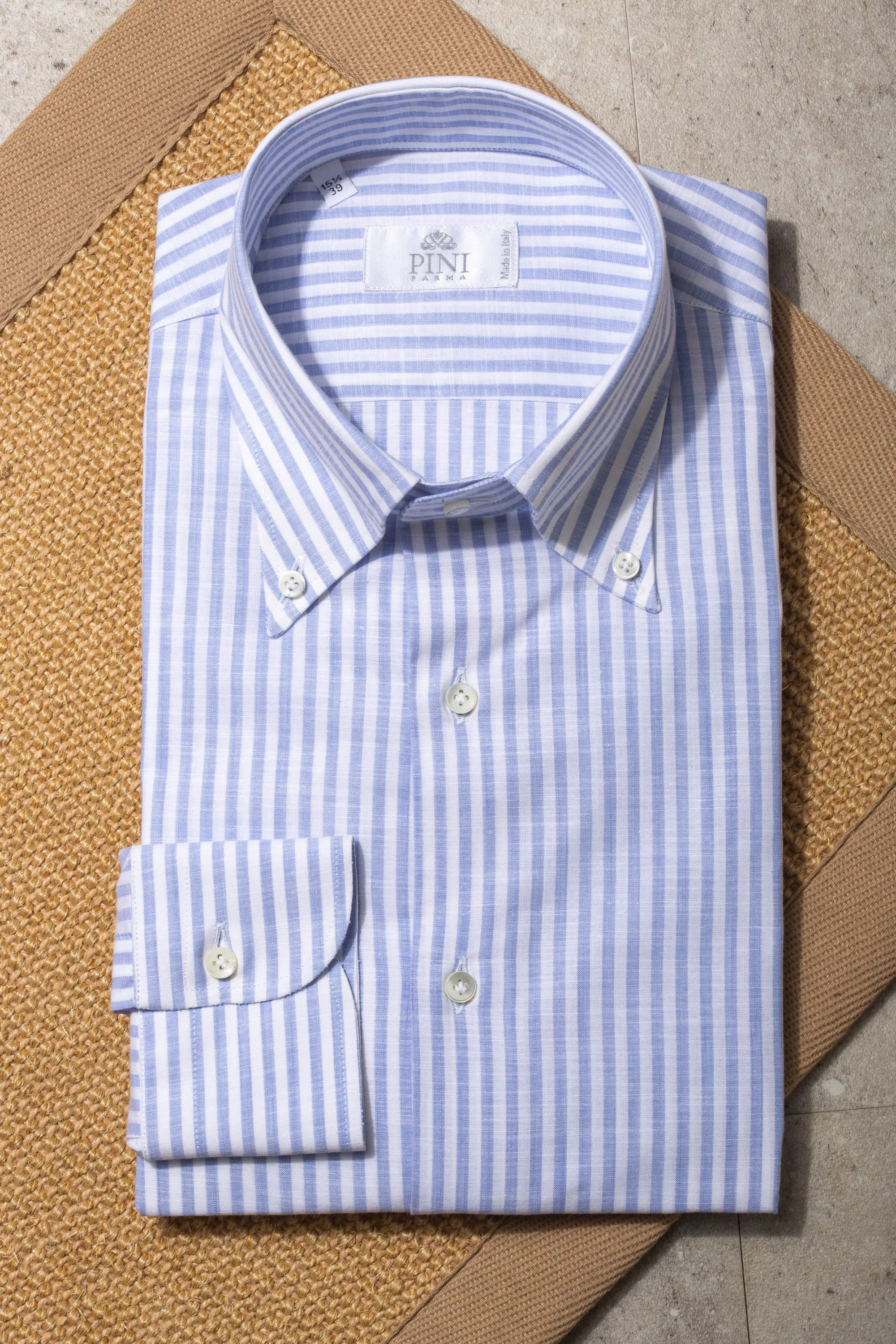 Button down light blue striped shirt ”Sartoriale collection”- Made In Italy