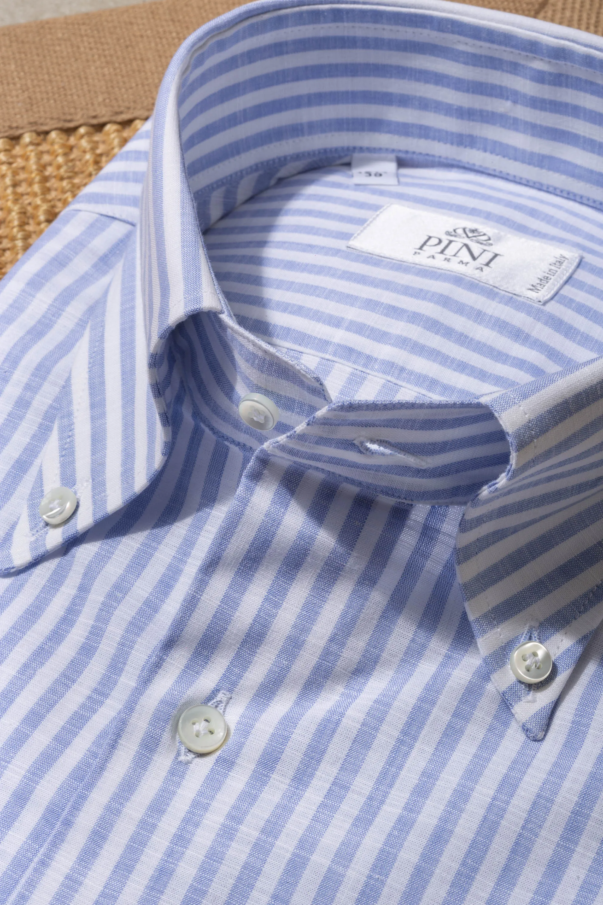 Button down light blue striped shirt ”Sartoriale collection”- Made In Italy