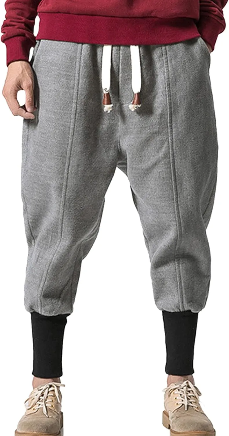 Cargo Pants for Men Relaxed Fit Mens Cargo Pants Waist Solid Color Pants Pocket Loose Fleece Casual Pants Men Fashion