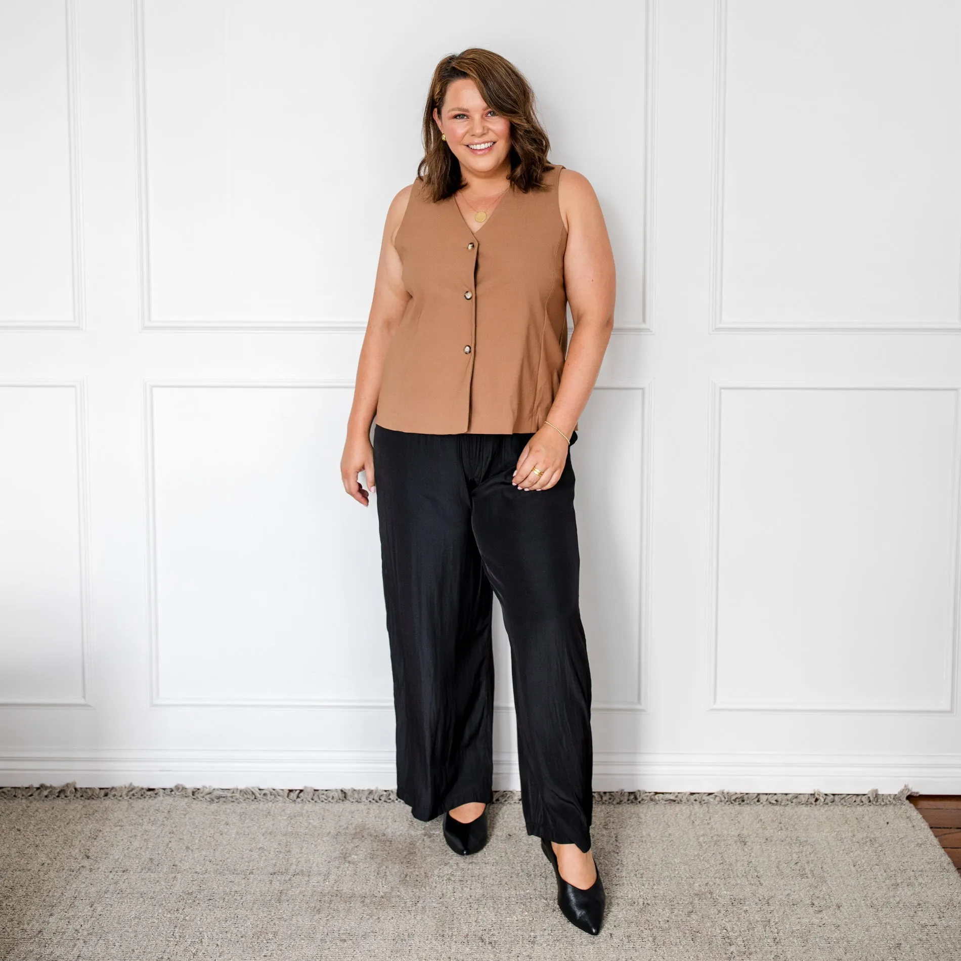 Cecile relaxed technical pant - black