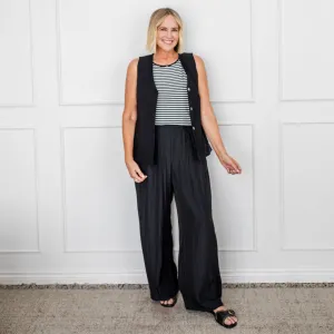 Cecile relaxed technical pant - black