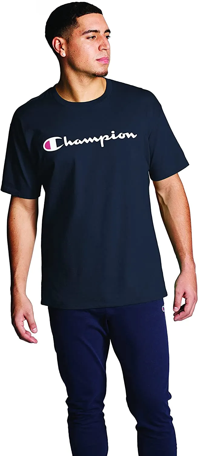 Champion Men's  Script Logo Classic Graphic Tee