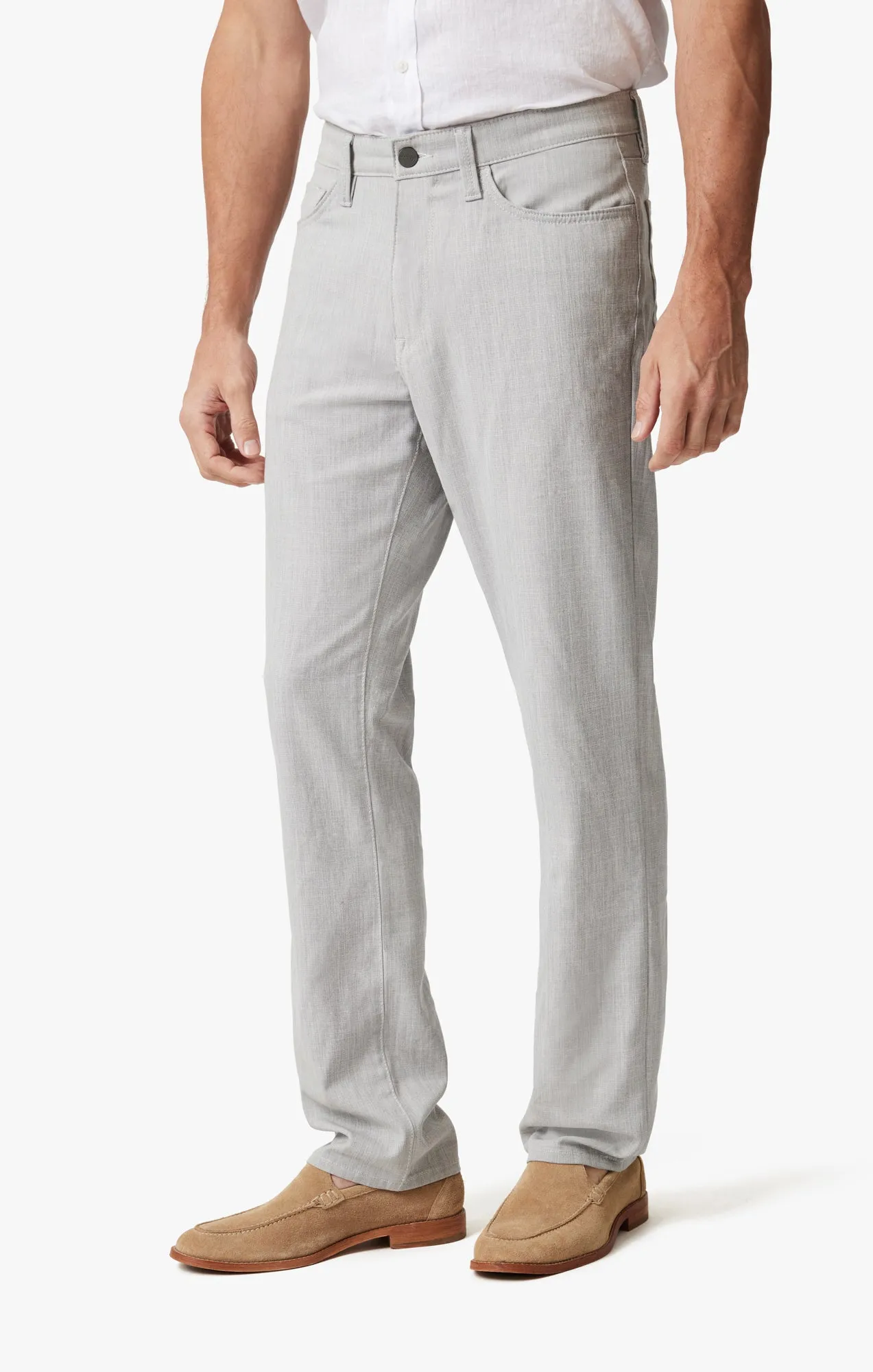 Charisma Relaxed Straight Pants in Bone Cross Twill