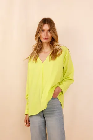 Chemise ASANA vert fluo - 100% Voile De Coton