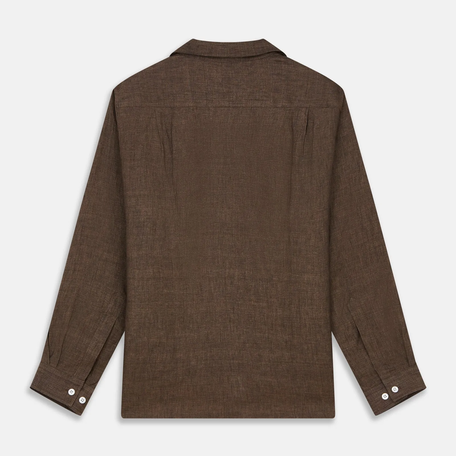 Chocolate Brown Linen Holiday Fit Fellows Shirt