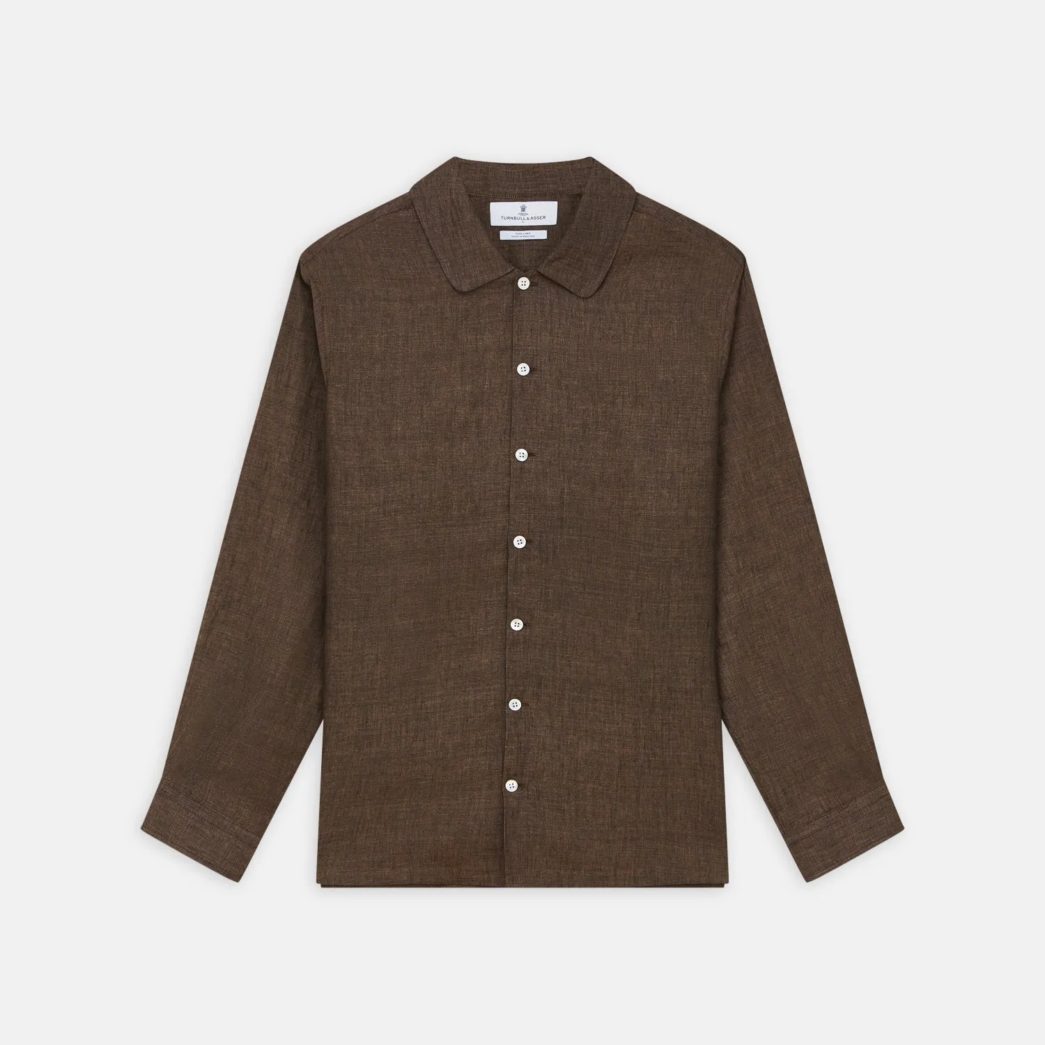 Chocolate Brown Linen Holiday Fit Fellows Shirt