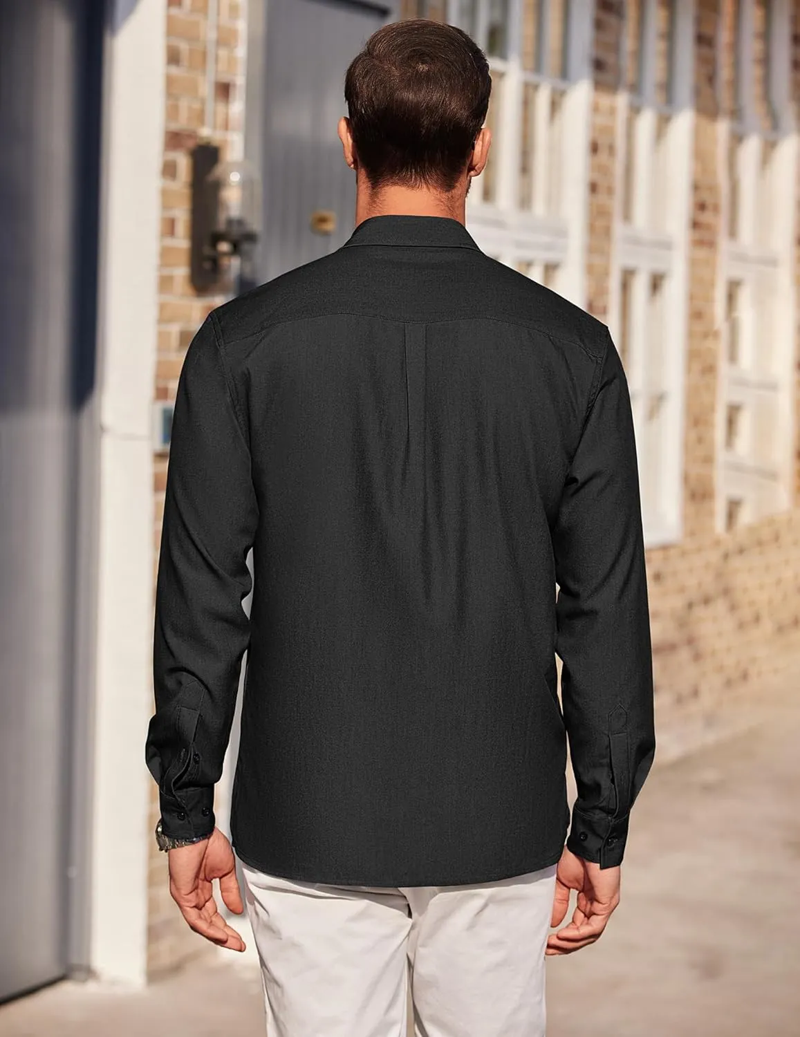 COOFANDY Mens Casual Button Down Shirts Long Sleeve Wrinkle Free Untucked Dress Shirts
