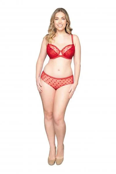 Curvy Kate Top Spot Balcony Bra - Red -