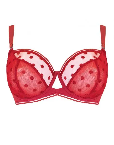 Curvy Kate Top Spot Balcony Bra - Red -