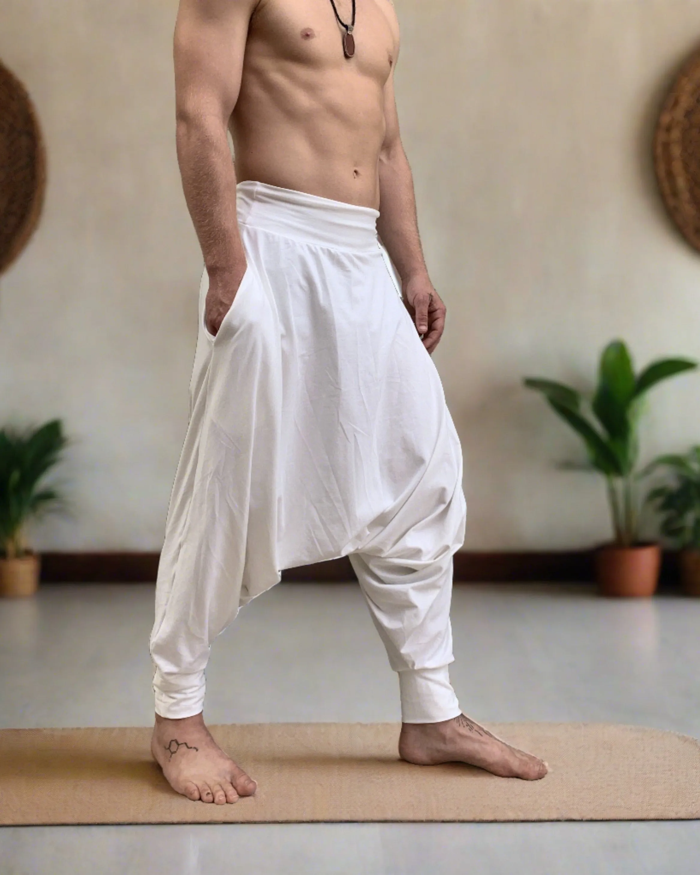 Deep Stretch White Pants | Him