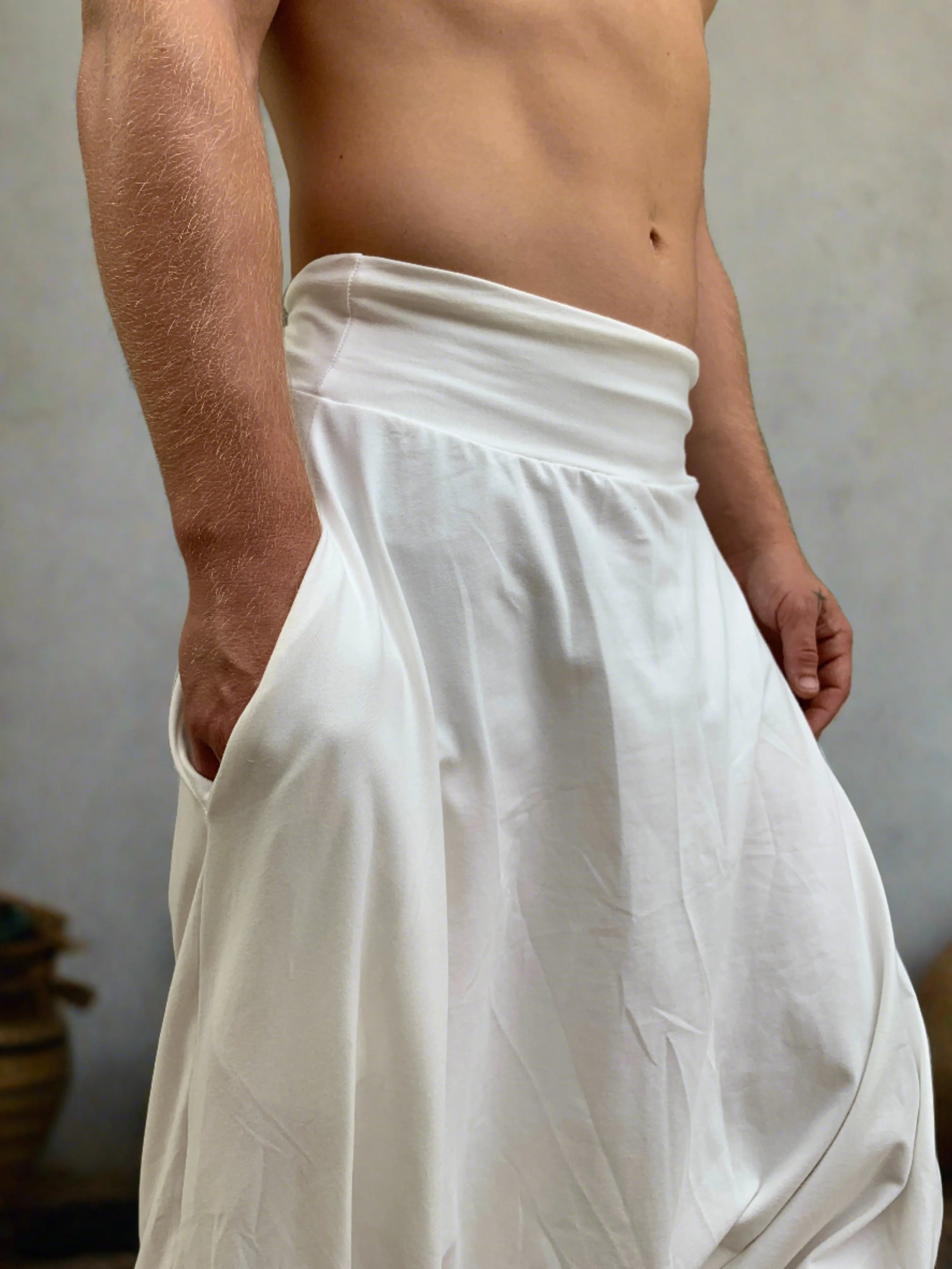 Deep Stretch White Pants | Him