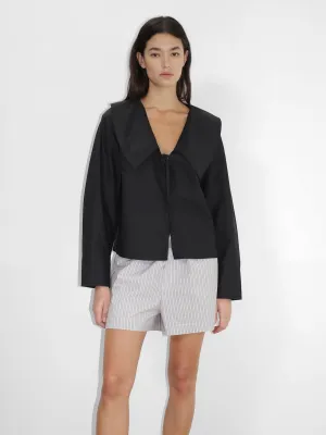 Deiji Studios Collared Tie Black Shirt