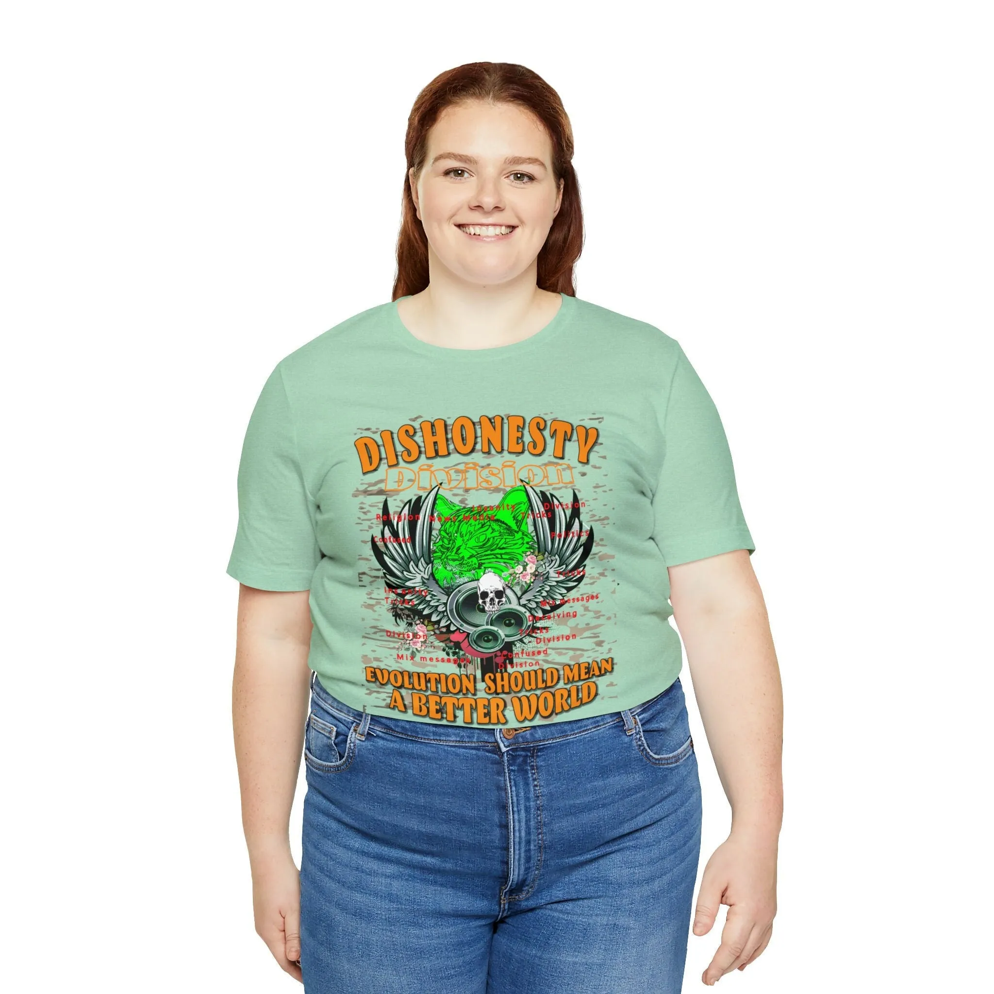 Dishonesty T-shirt | Division | Evolution Pet Shirt Pattern | Inspirational Better World T-shirt design | Streetwear Apparel