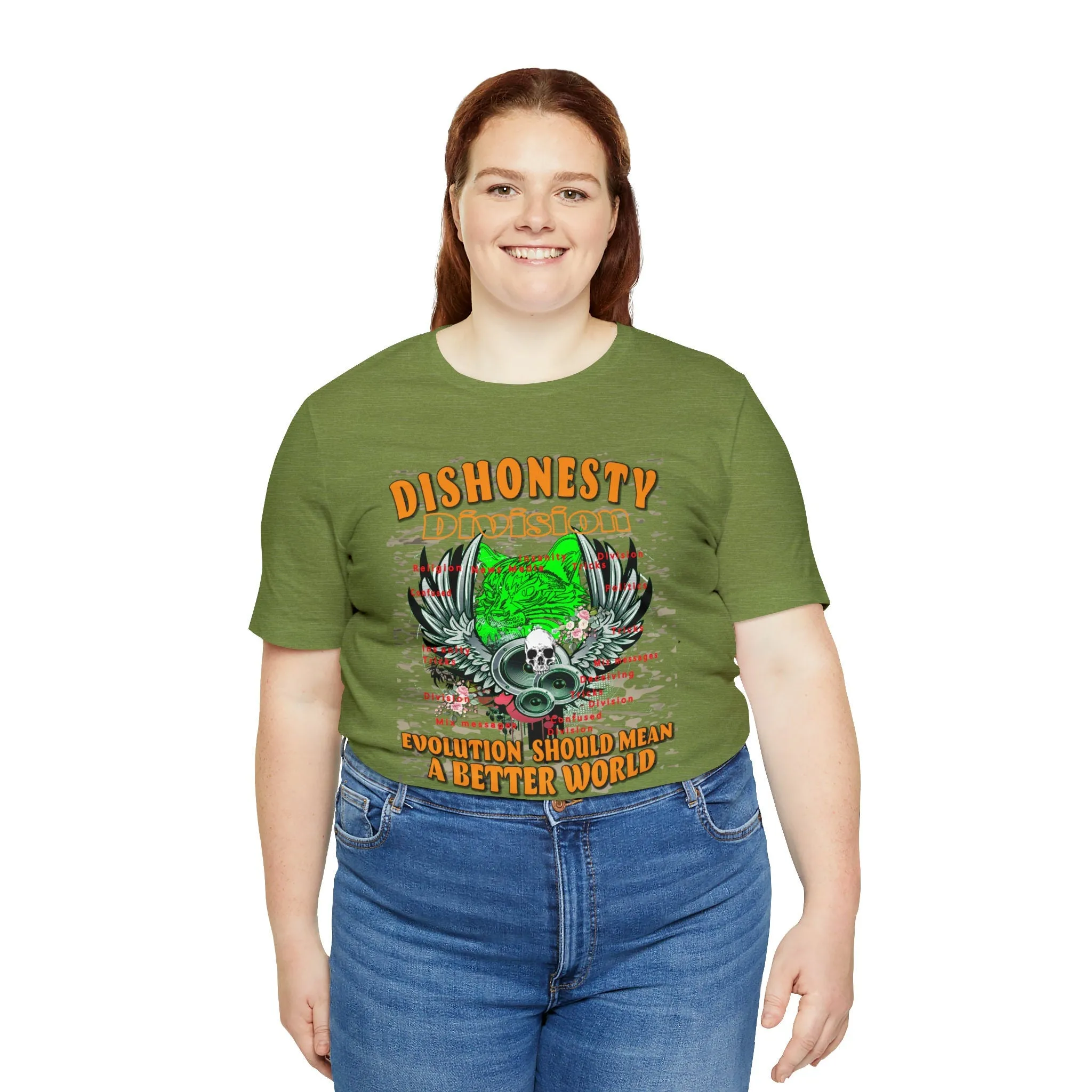 Dishonesty T-shirt | Division | Evolution Pet Shirt Pattern | Inspirational Better World T-shirt design | Streetwear Apparel