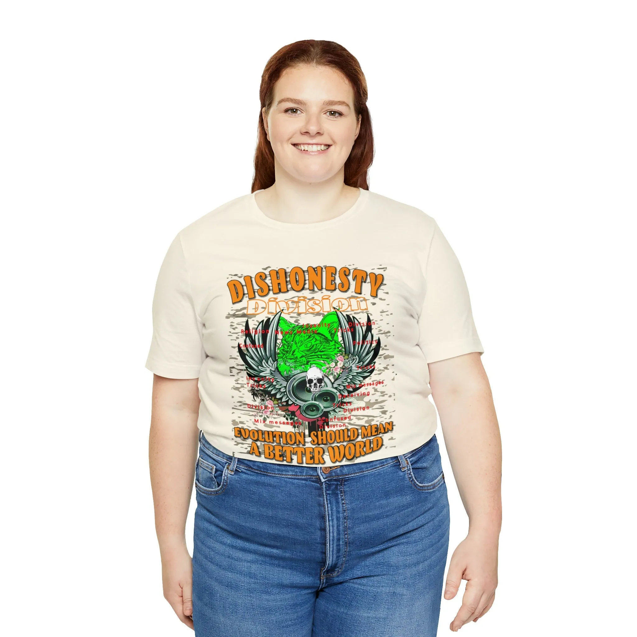 Dishonesty T-shirt | Division | Evolution Pet Shirt Pattern | Inspirational Better World T-shirt design | Streetwear Apparel
