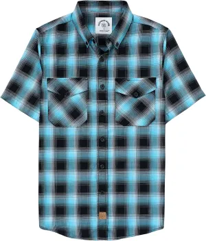 Dubinik® Mens Short Sleeve Button Down Mens Button Up Short Sleeve Two Pockets Soft Vintage Regular Fit Mens Casual Shirts