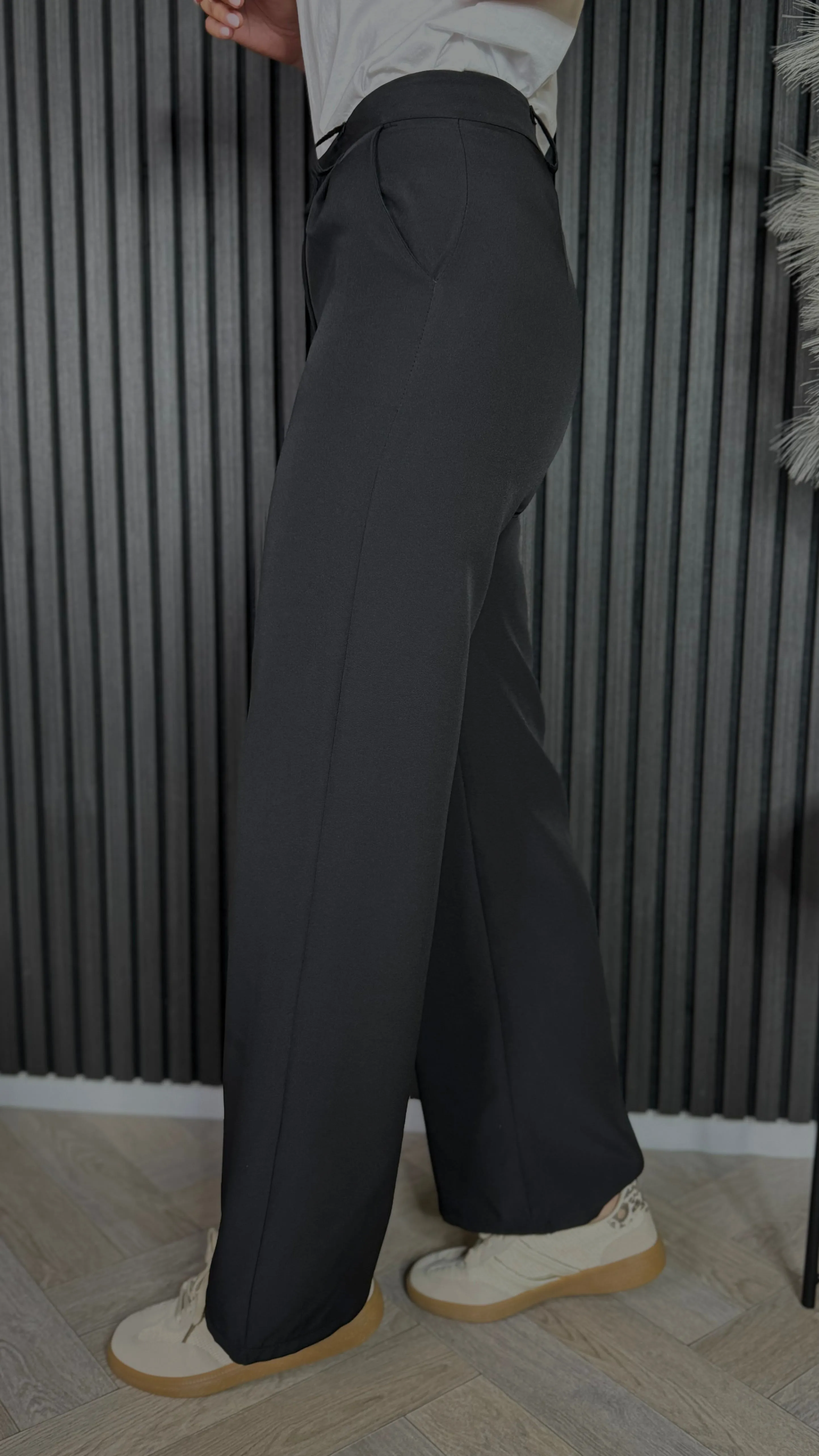 Effie Black Wide Leg Trousers