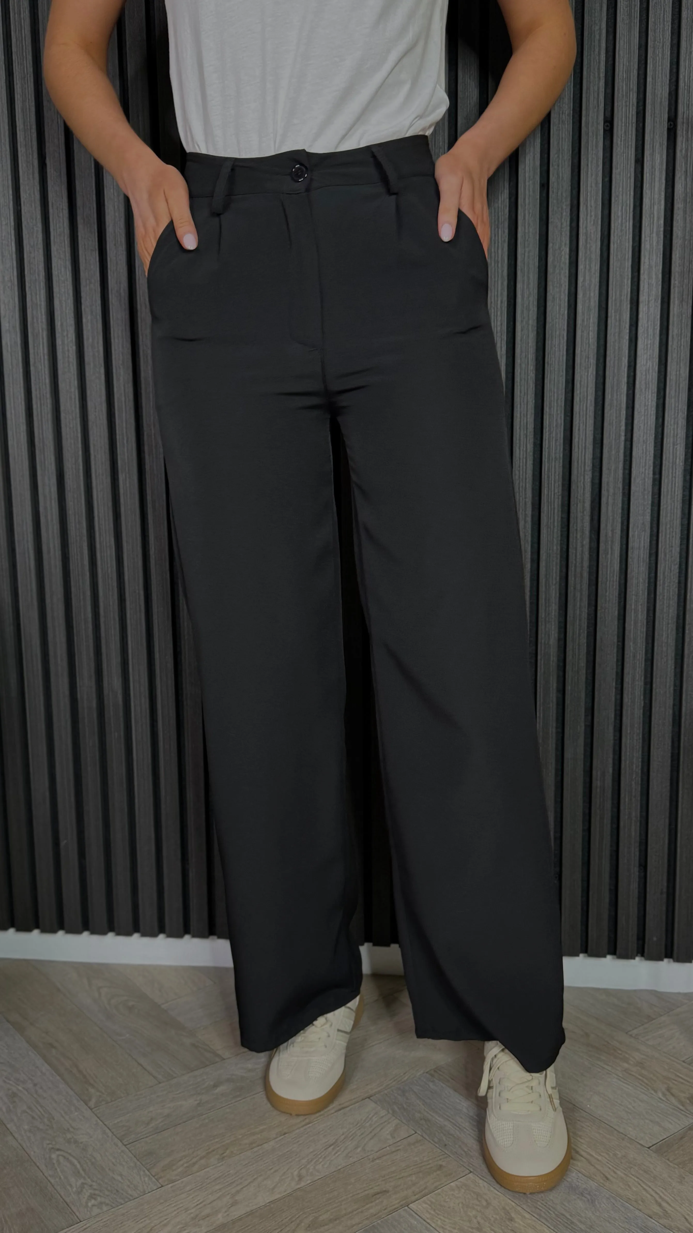 Effie Black Wide Leg Trousers
