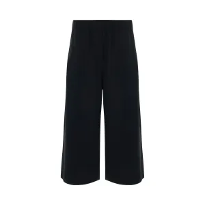Elasticated Cropped Trousers in Black