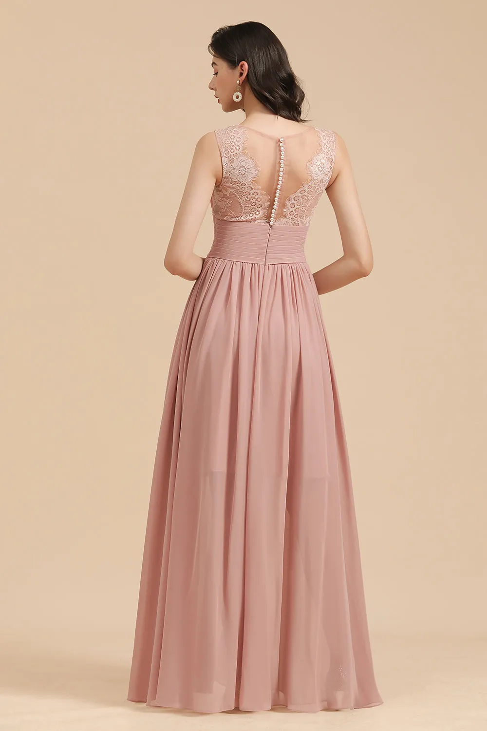 Elegant Sleeveless Aline Chiffon Wedding Party Dress Simple Bridesmaid Dress