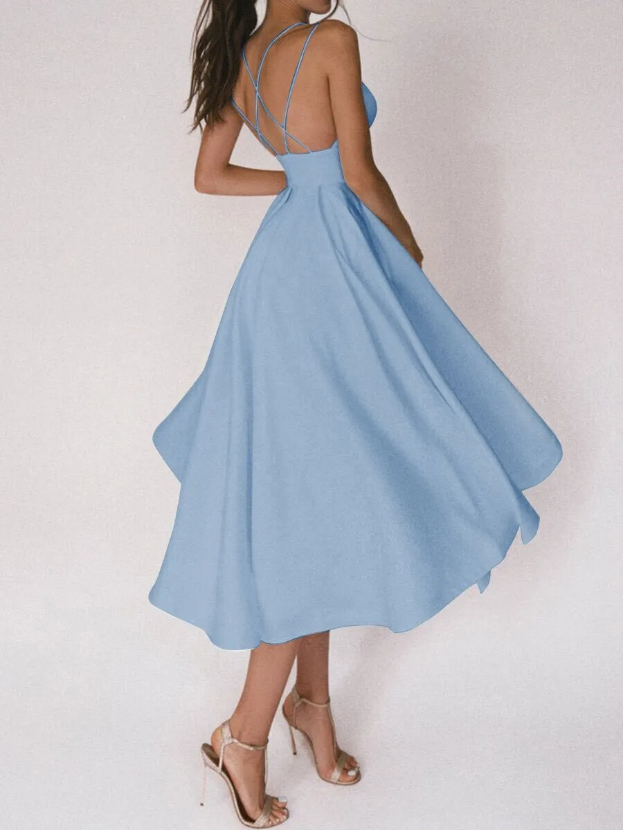 Elegant Strappy V-Neck Dress