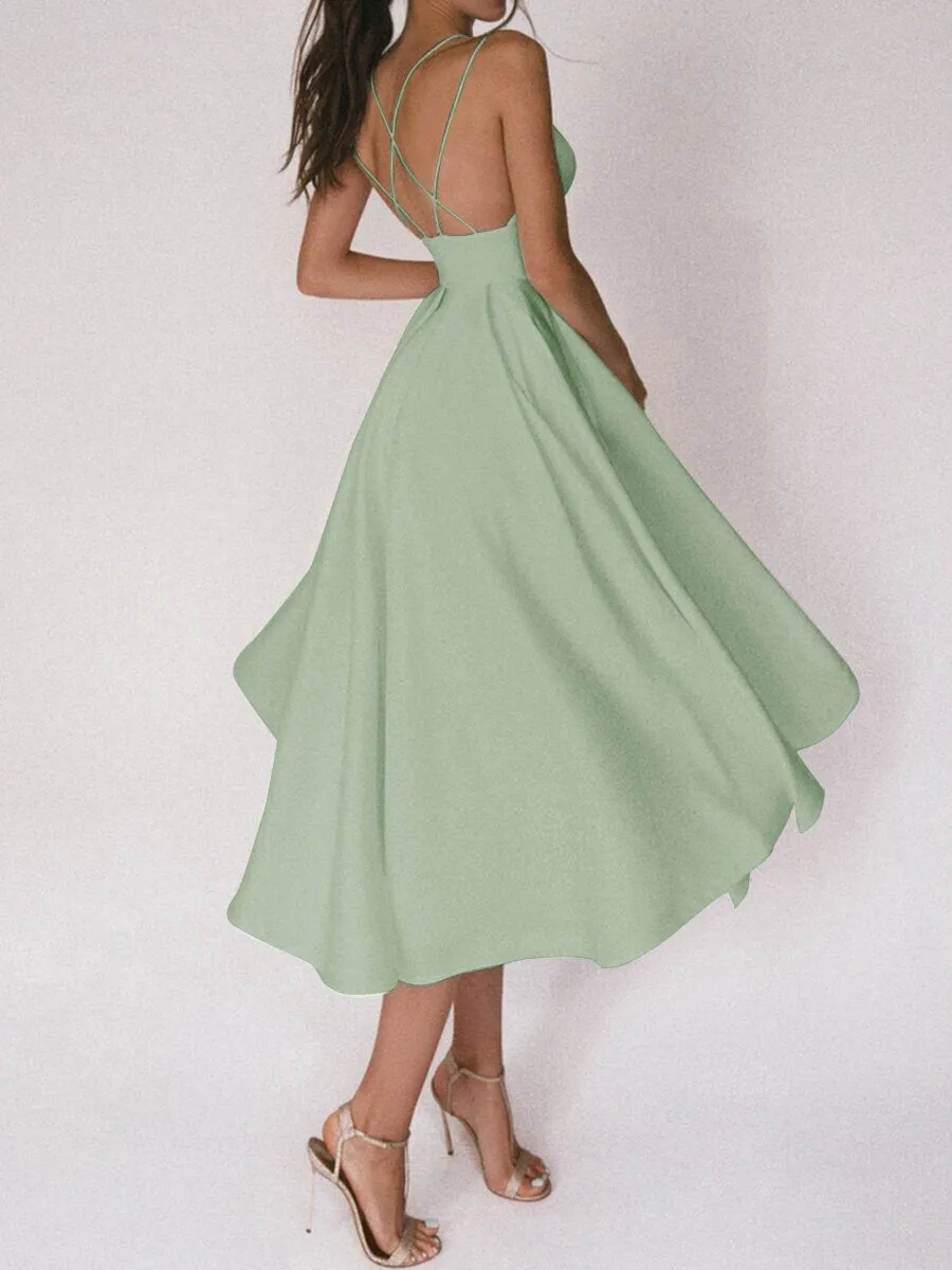 Elegant Strappy V-Neck Dress