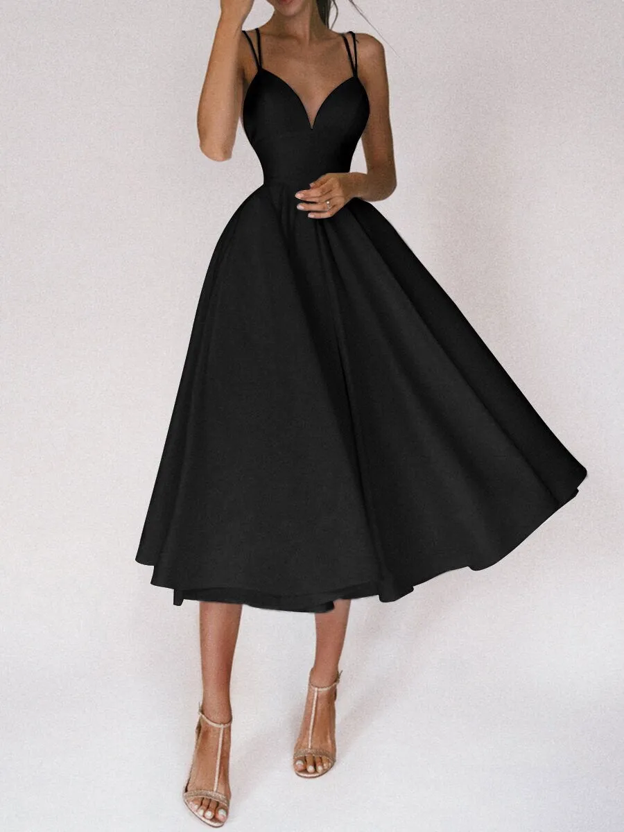 Elegant Strappy V-Neck Dress