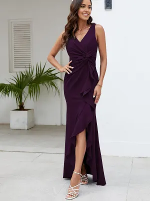 Elegant V Neck Sleeveless Long Sexy evening gown formal dress Prom Dresses