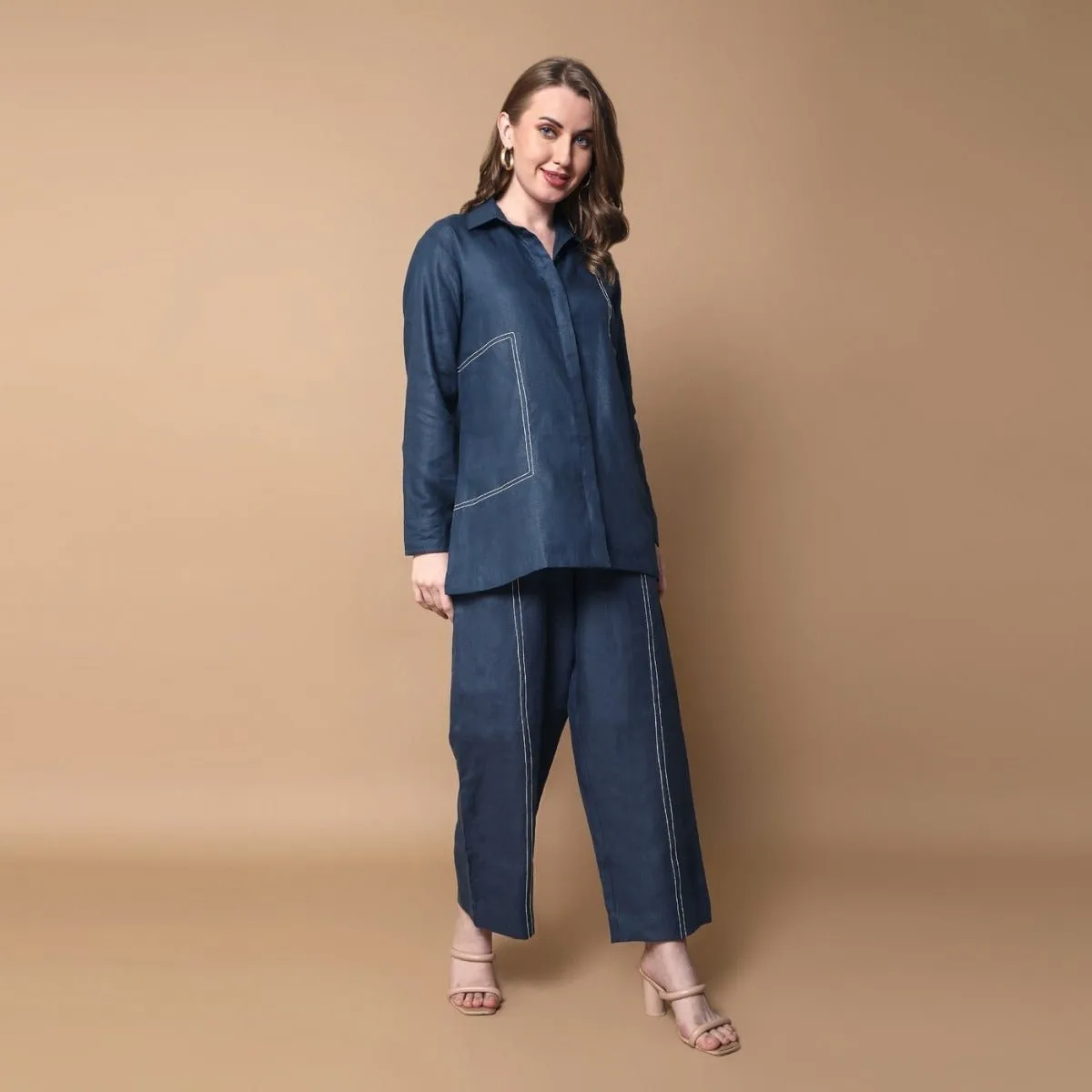 Ember - Midnight Blue Hemp Co-ord Set