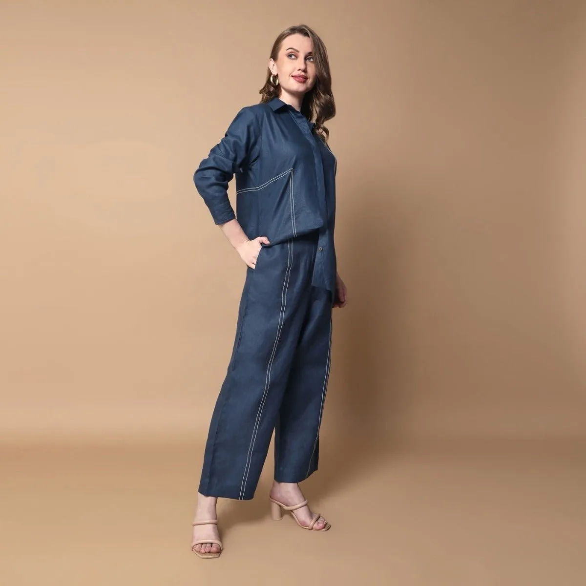 Ember - Midnight Blue Hemp Co-ord Set