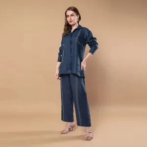 Ember - Midnight Blue Hemp Co-ord Set