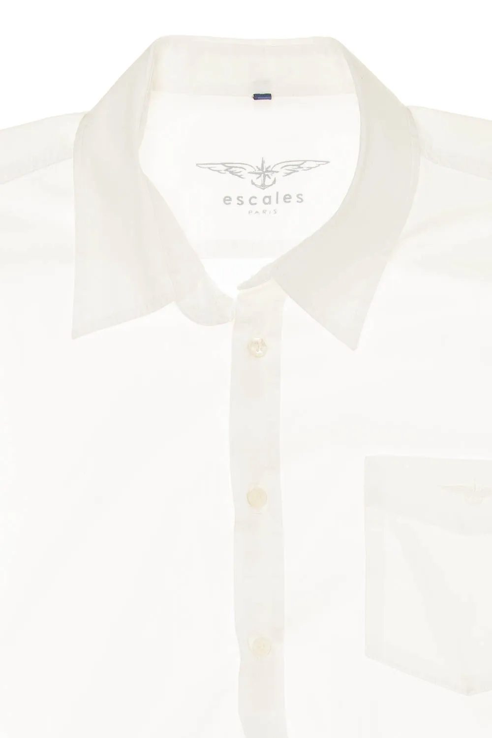 Escales - White Long Sleeve Button Up Blouse - L
