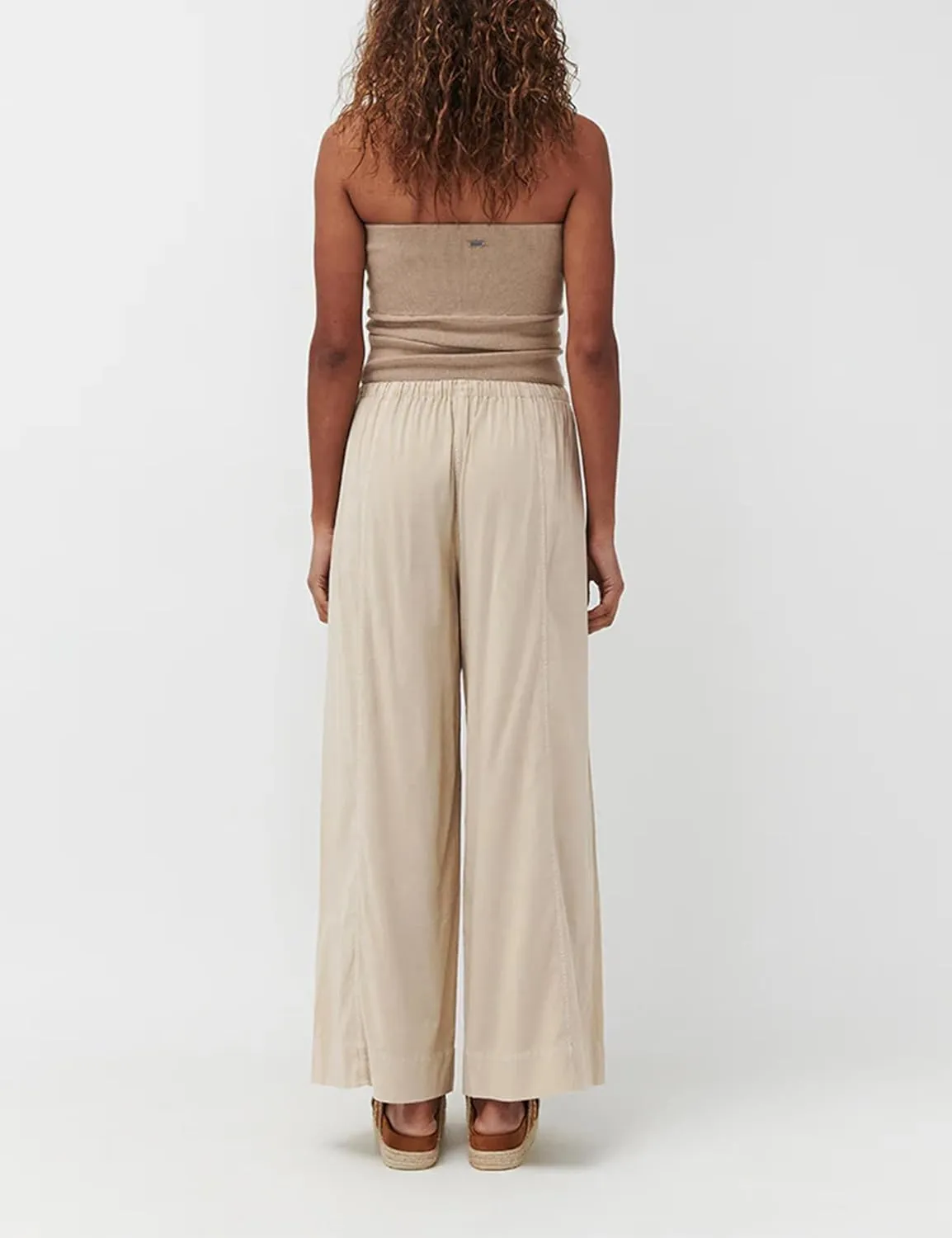 Faleave Women's Linen Palazzo Pants Summer Wide Leg High Waist Casual Lounge Pant Trousers with Pocket