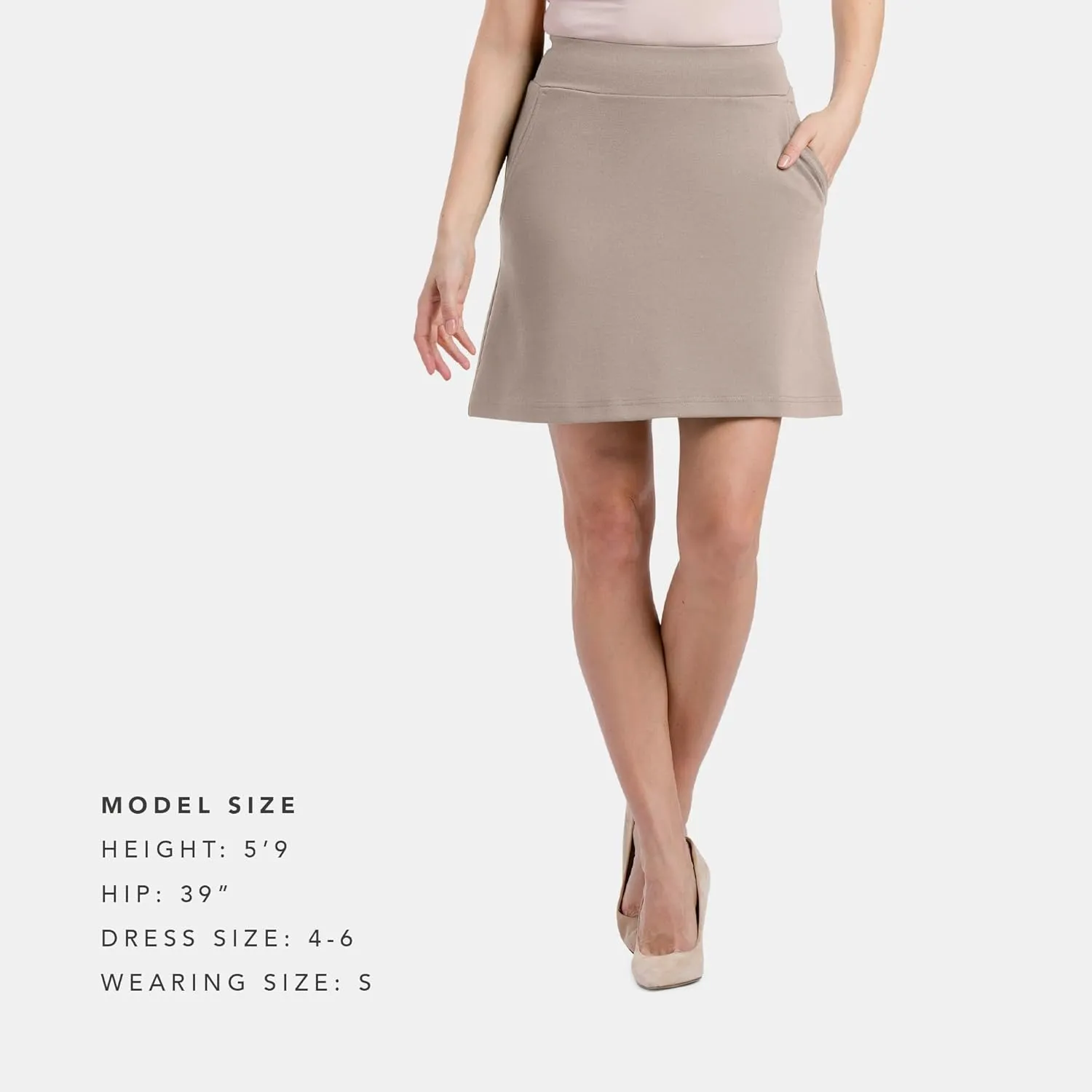 Fishers Finery Women's Ecofabric Ponte Stretch A-Line Skirt with Side Pockets
