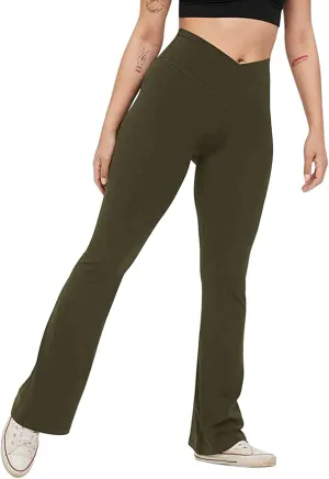 Flare Yoga Pants Womens High Waist Sports Workout Running Straight Leg Pant Plus Size Sexy Fitness Breathable Trousers