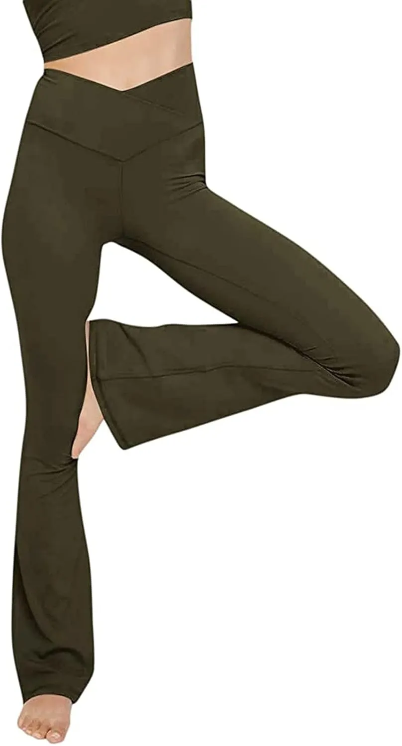 Flare Yoga Pants Womens High Waist Sports Workout Running Straight Leg Pant Plus Size Sexy Fitness Breathable Trousers