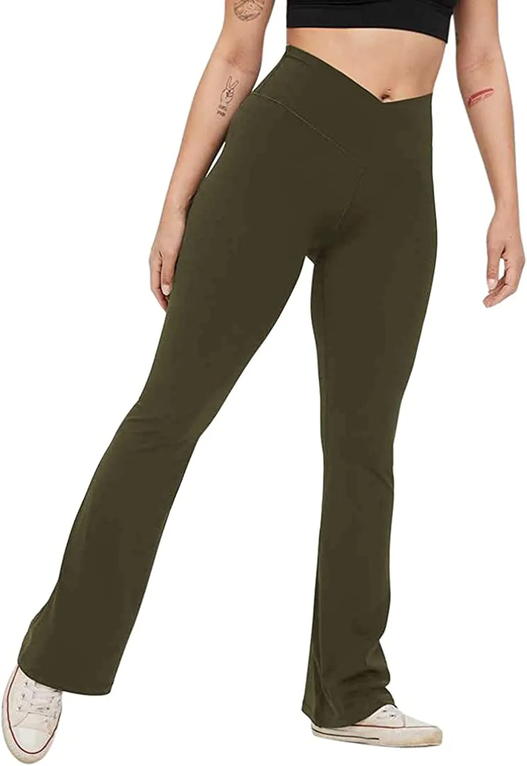 Flare Yoga Pants Womens High Waist Sports Workout Running Straight Leg Pant Plus Size Sexy Fitness Breathable Trousers