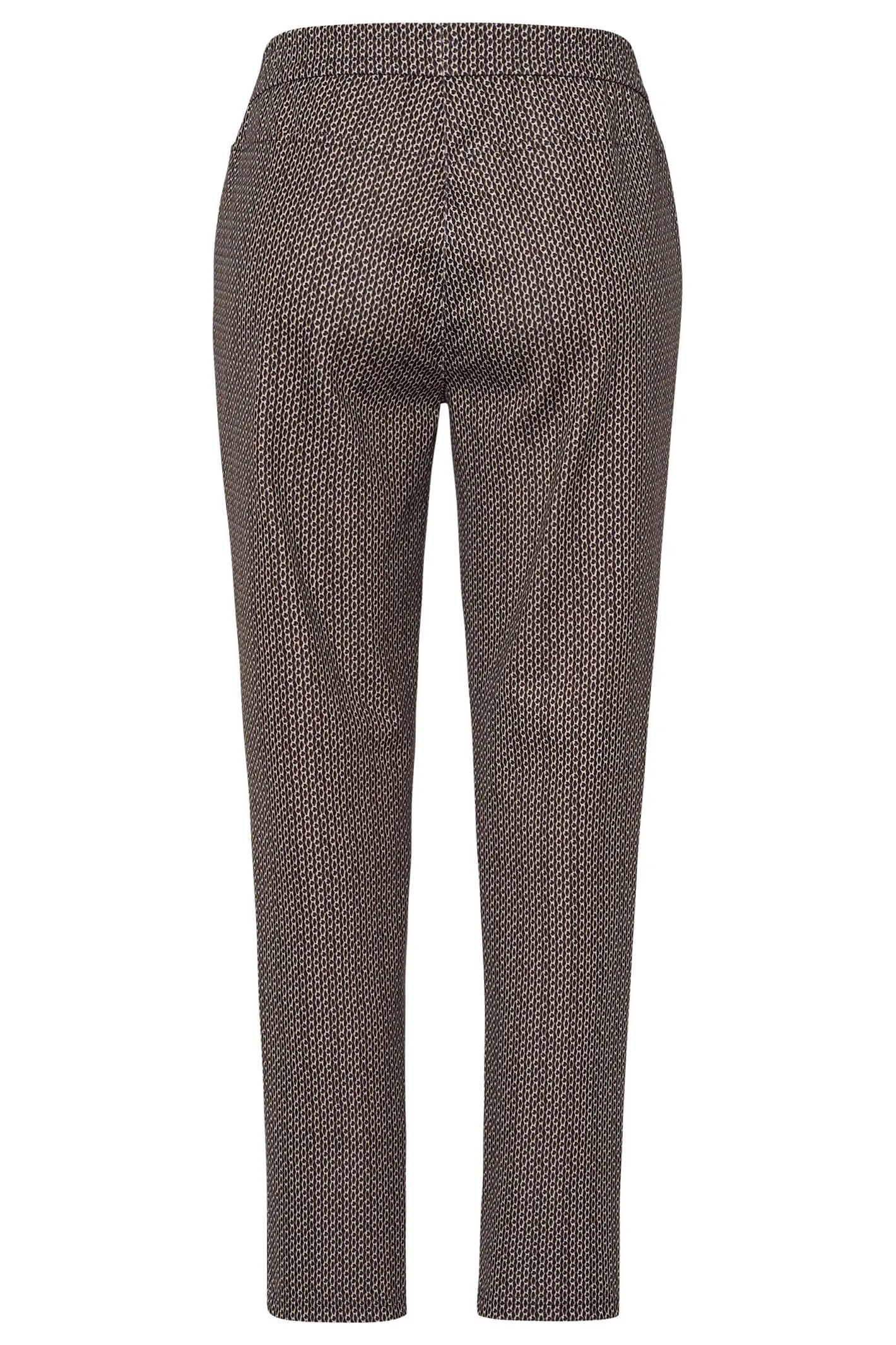 Frank Walder 209604 543 087 Brown Chain Link Print Pull-On Trousers